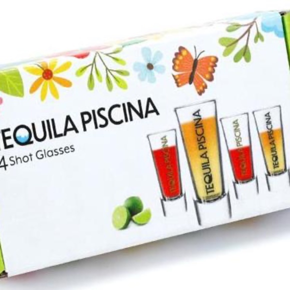 Tequila Piscina Shot Glass Glasses Set of 4 - Picture 3 of 3